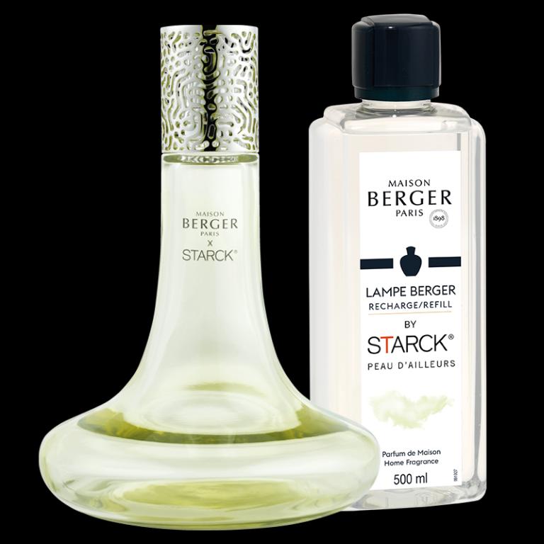 Dárková sada: katalytická lampa Starck, růžová + Peau de Soie, 500 ml