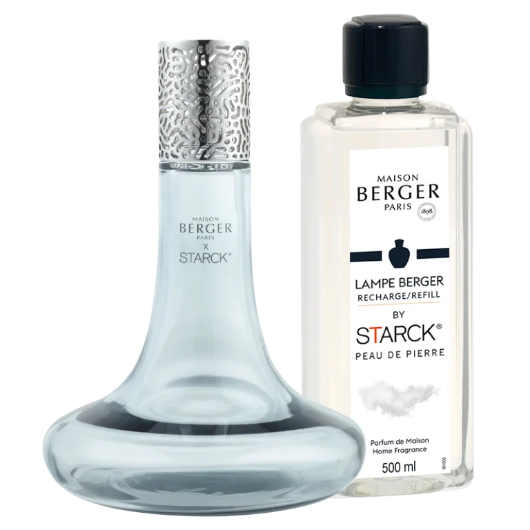 Dárková sada: katalytická lampa Starck, šedá + Peau de Pierre, 500 ml