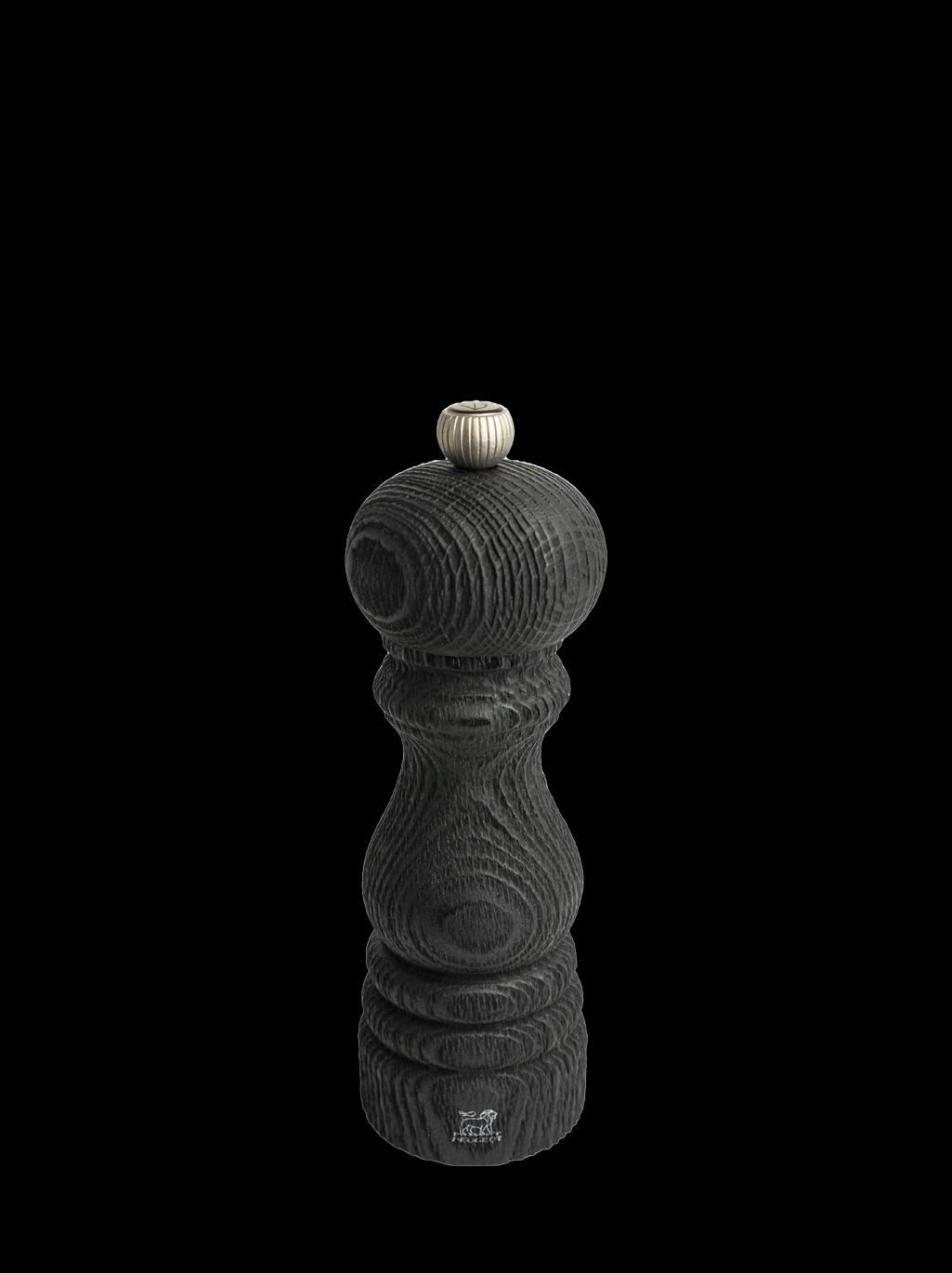 Dřevěný mlýnek na pepř Paris Nature, 18 cm, černý