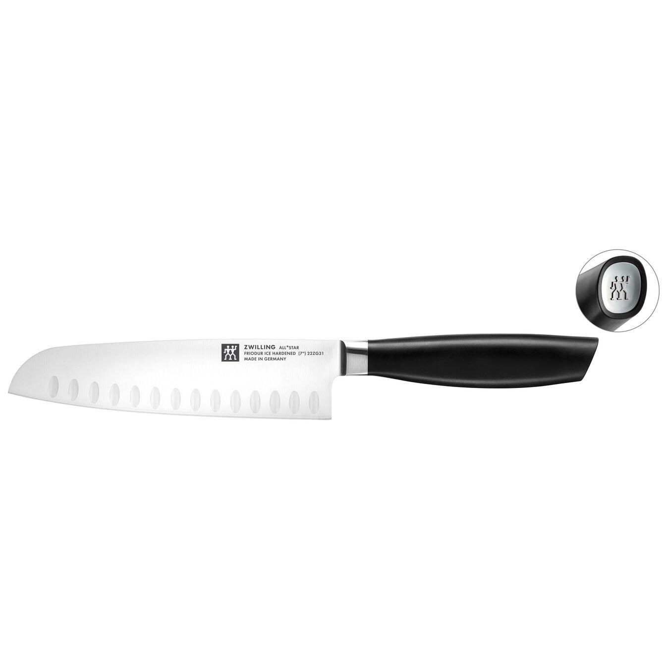Santoku nůž s výbrusem All * Star, 18 cm, stříbrné logo