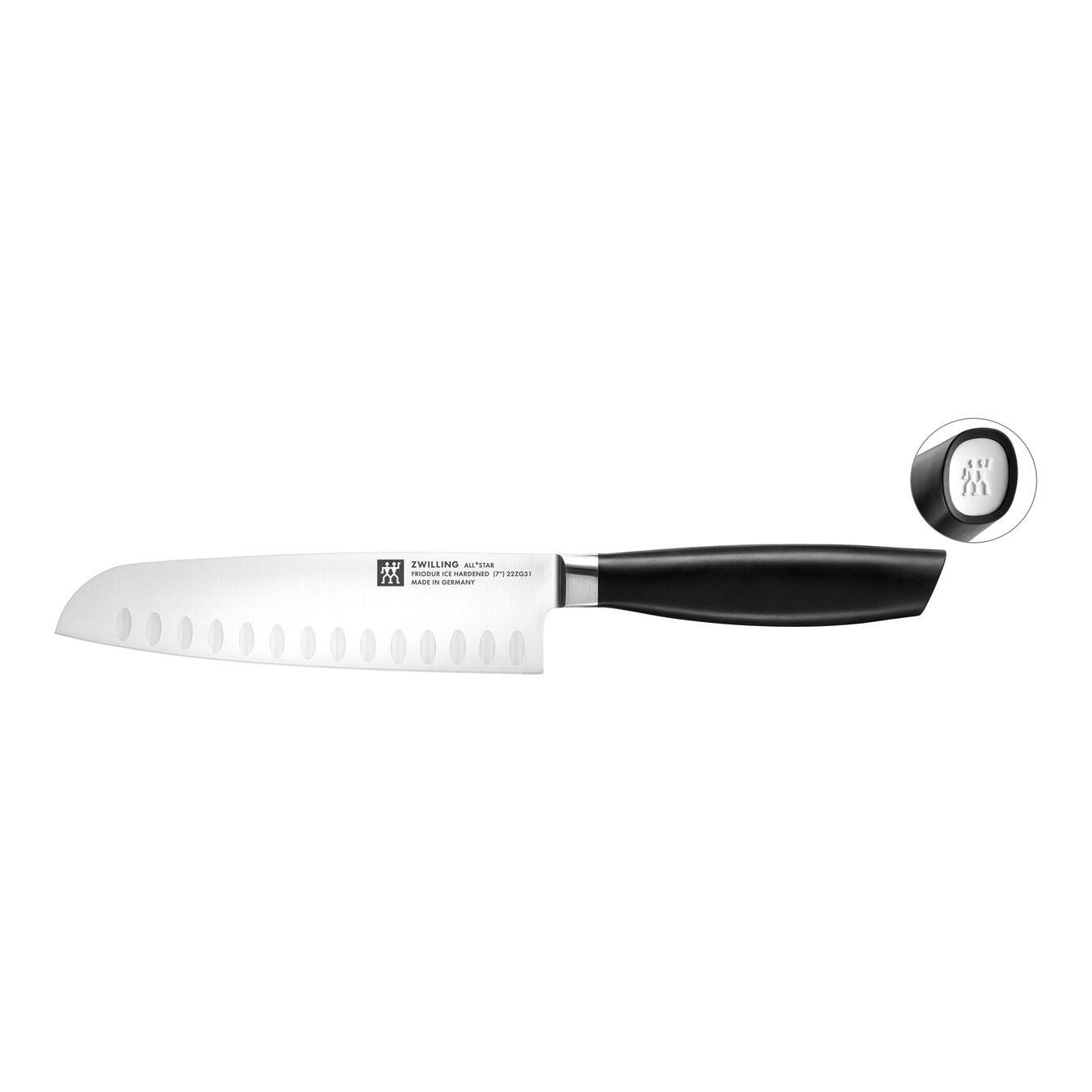 Santoku nůž s výbrusem All * Star, 18 cm, stříbrné logo