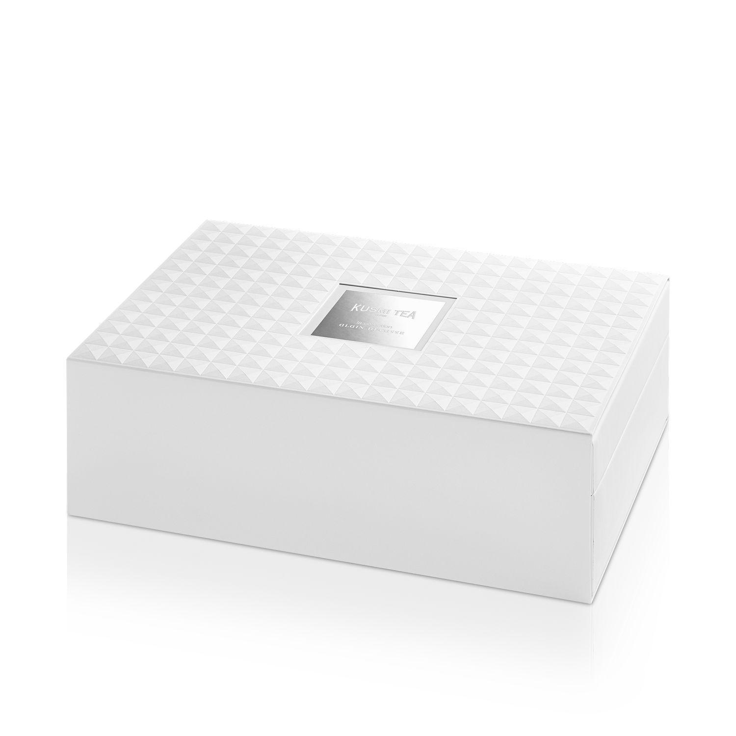 KUSMI TEA Organic Alain Ducasse kolekce dárkový set 8 miniatur se lžičkou 143g 