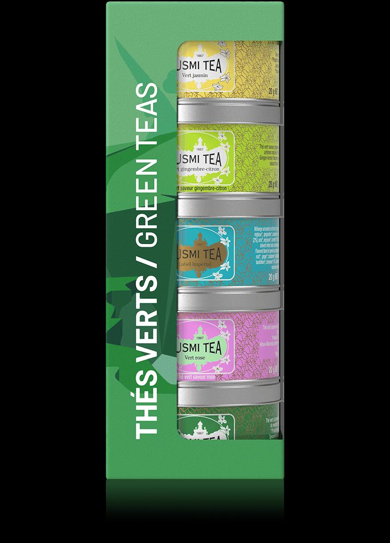 KUSMI TEA Organic Green Teas set 5ti miniatur 100g