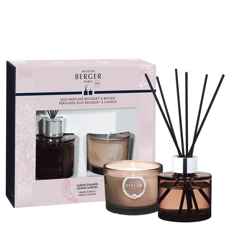 Dárková sada Duo Mini Joy: aroma difuzér s náplní 80 ml + svíčka 80 g, Agávová zahrada