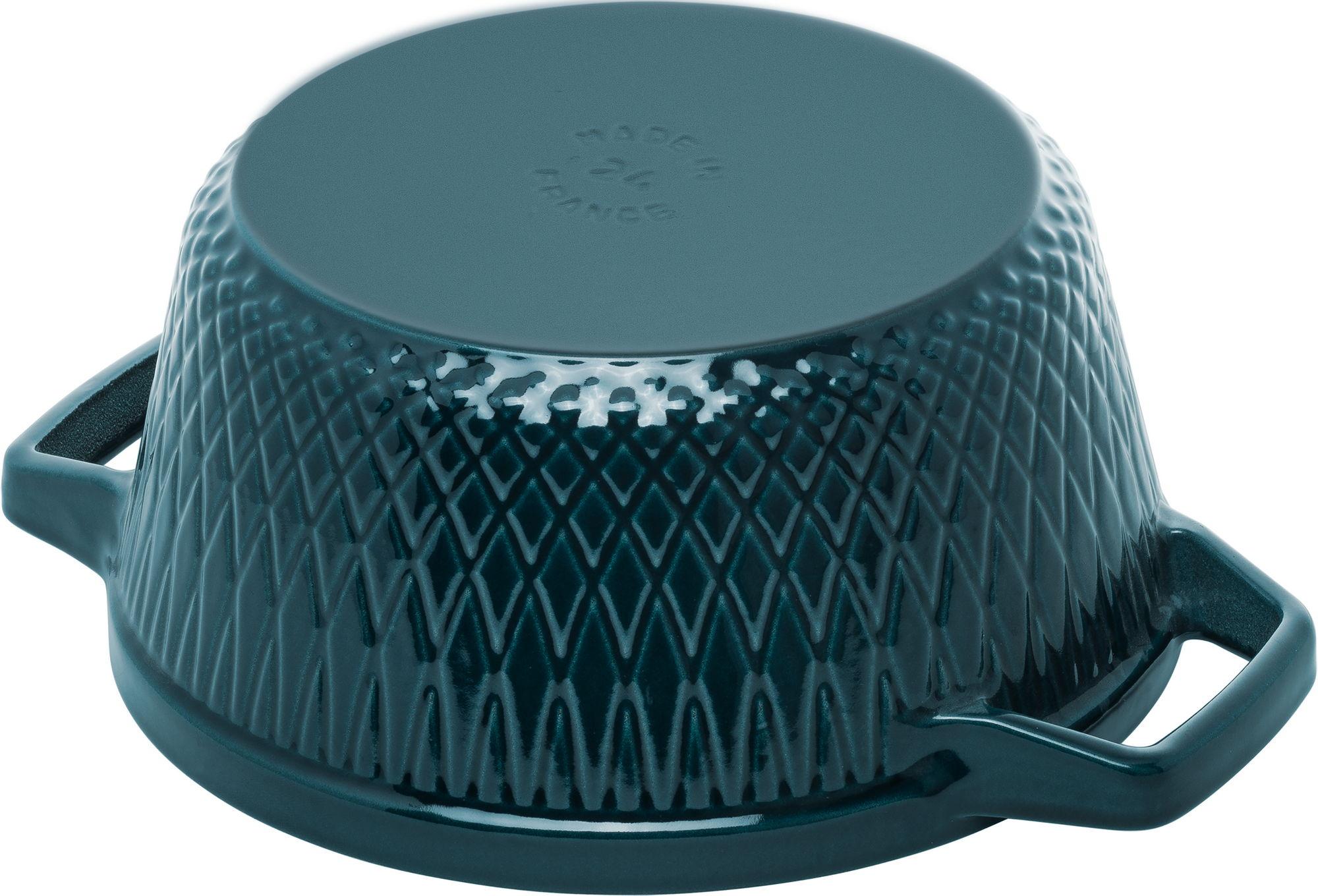 Litinový hrnec s poklicí Cocotte Twist, Ø 20 cm / 2,29 l, mořská modř