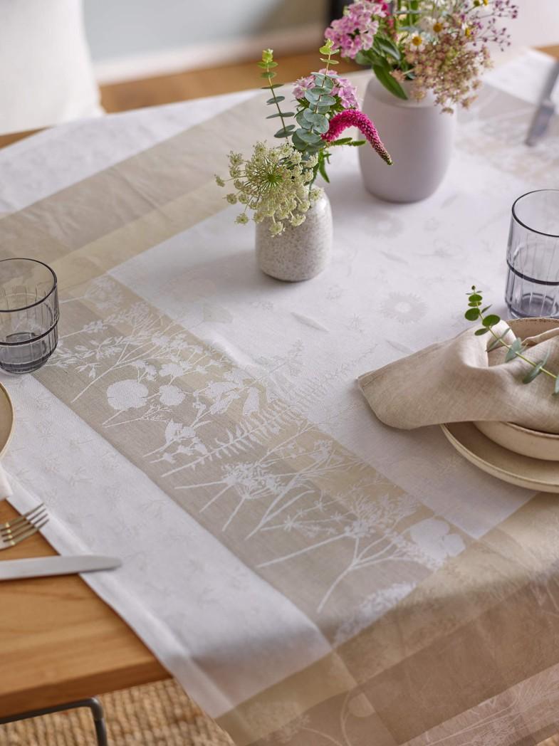 Ubrus Letitia, 150 x 250 cm, beige/white