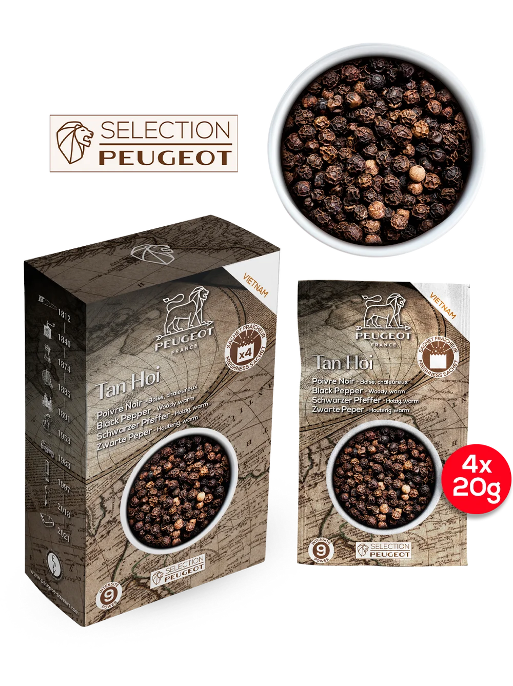 Černý pepř Tan Hoi, 4 x 20 g