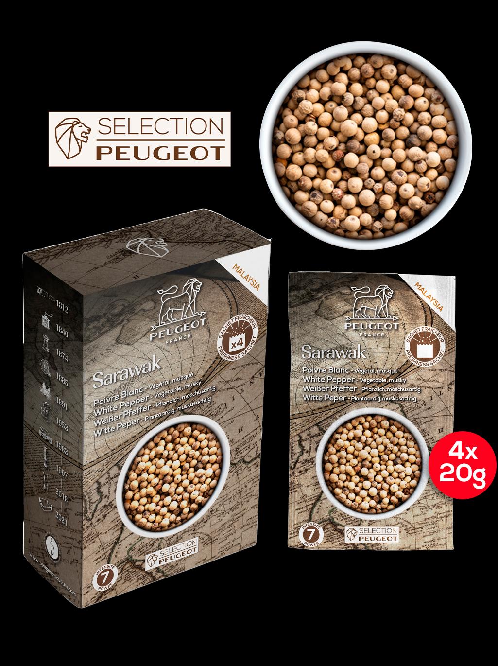 Peugeot Sarawak pepř bílý 80 g ( 4 x 20 g)