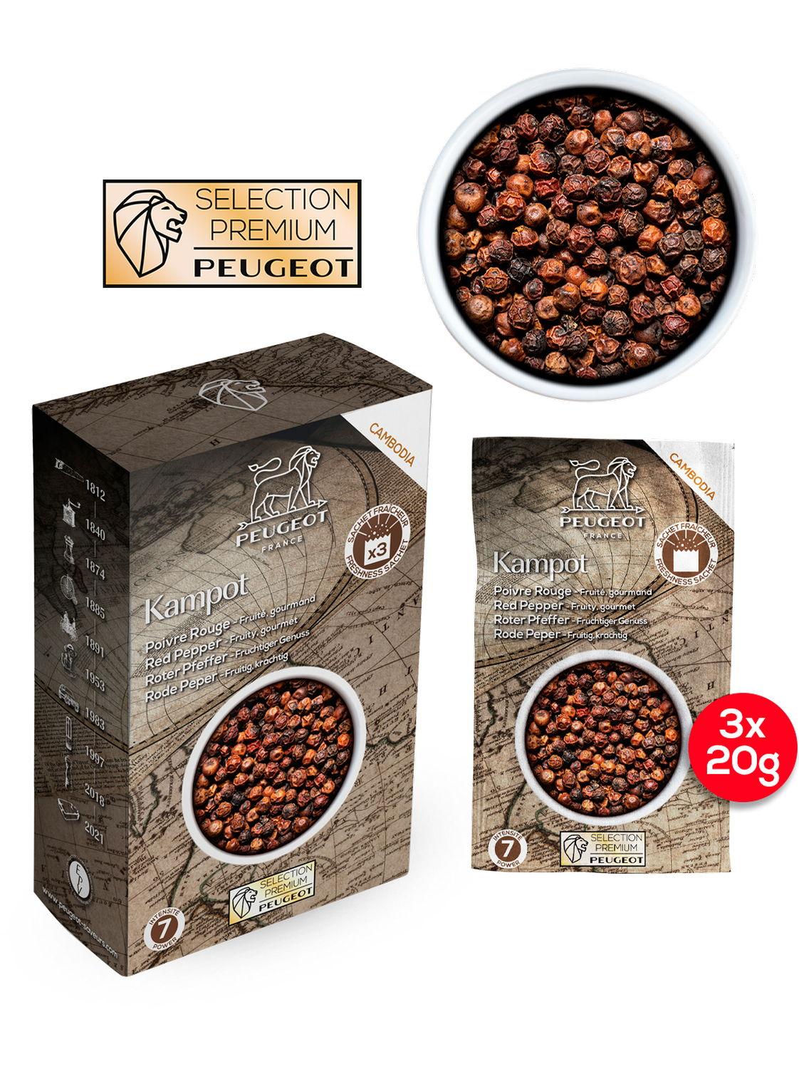 Peugeot Premium Kampot červený pepř 60 g ( 3x20 g)