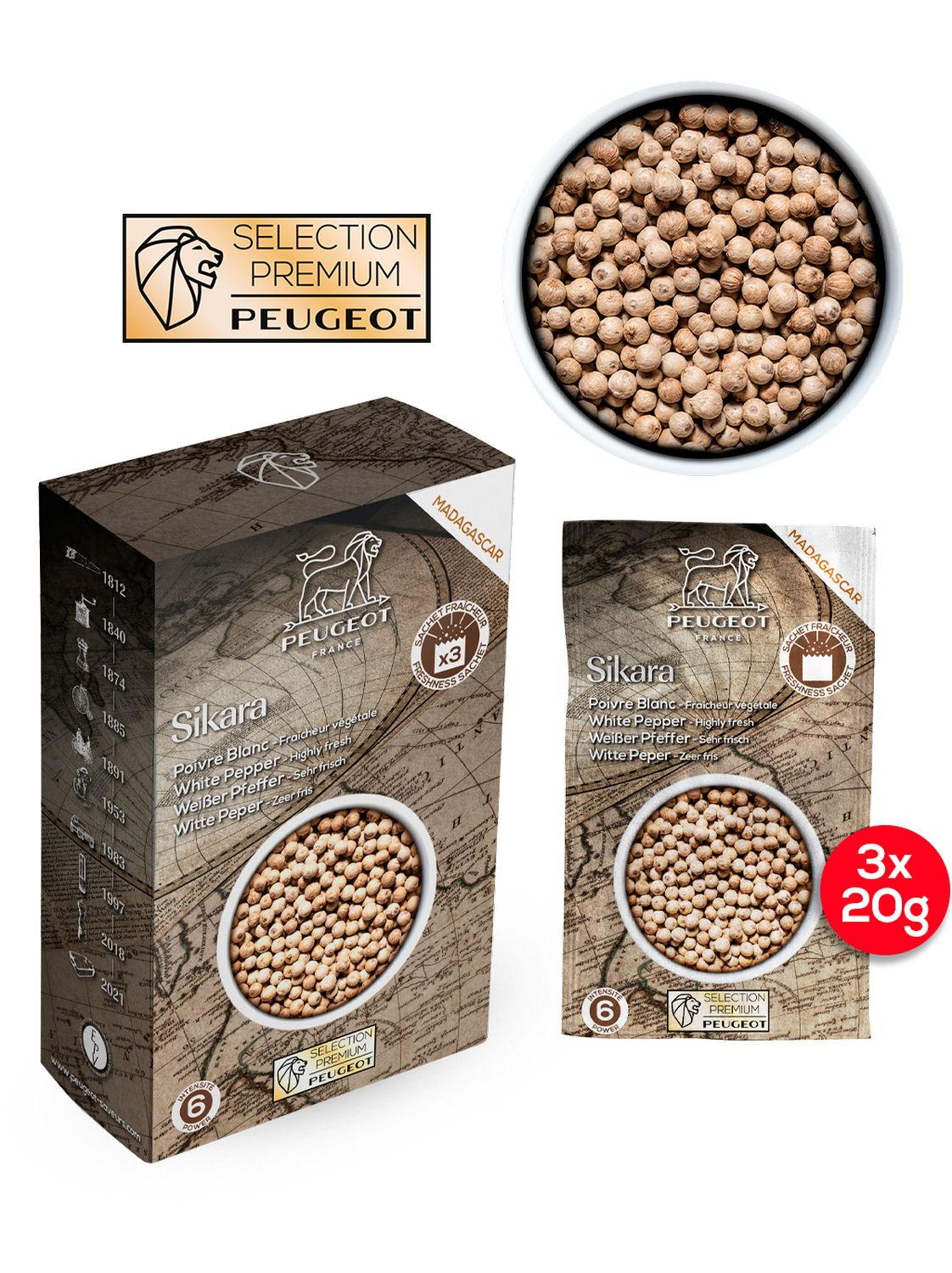 Peugeot Premium Sikara bílý pepř 60 g ( 3x20 g)