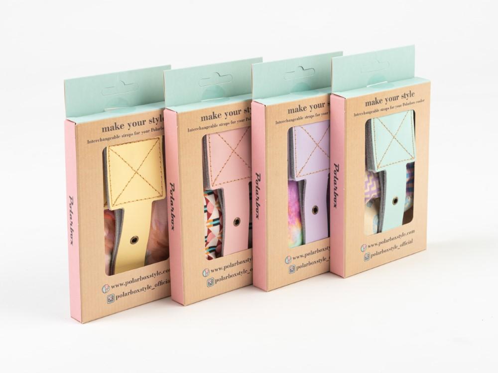 POLARBOX látkový popruh Patchwork, růžová přezka