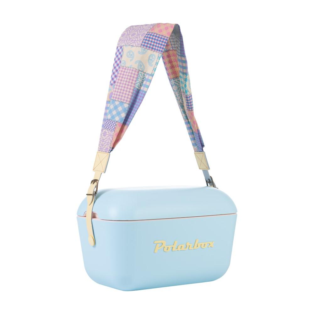 POLARBOX látkový popruh Patchwork, žlutá přezka