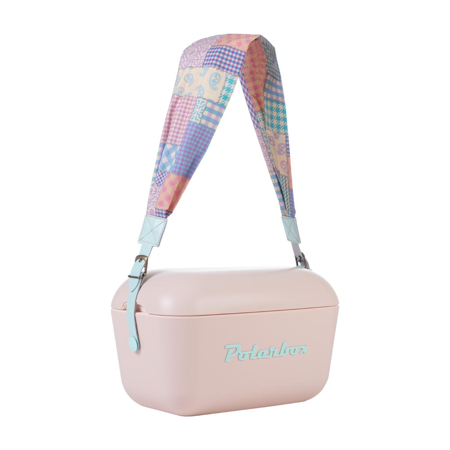 POLARBOX látkový popruh Patchwork, tyrkysová přezka