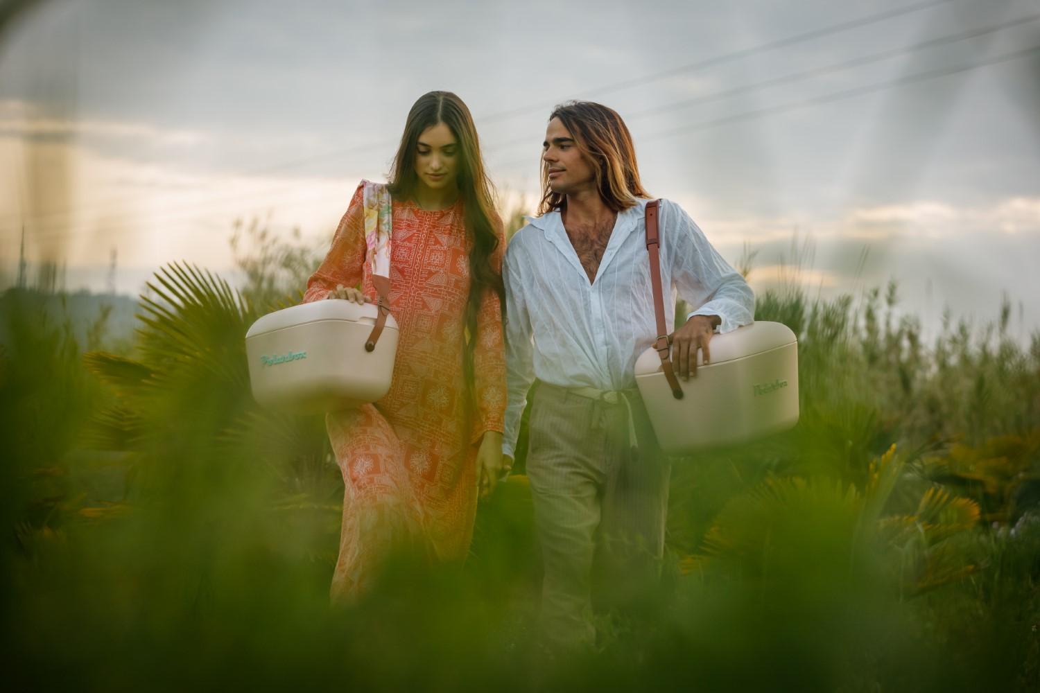 POLARBOX látkový popruh Retro, hnědá přezka