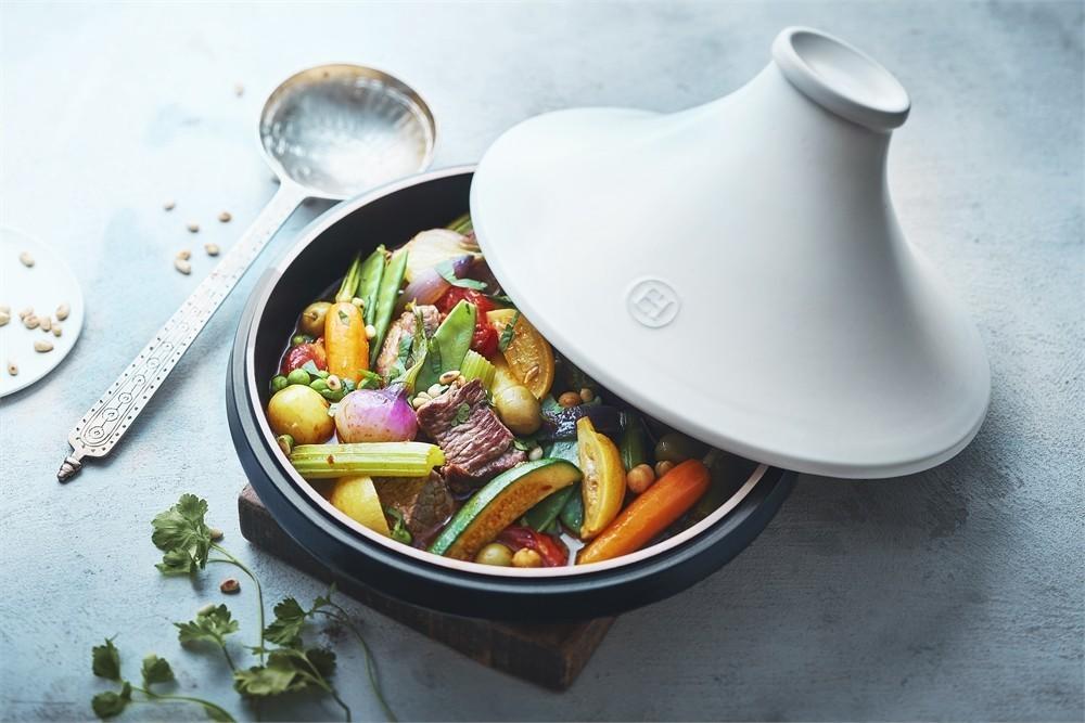 Keramická tajine na indukci Delight, břidlicová s černým víkem, Ø 26 cm 
