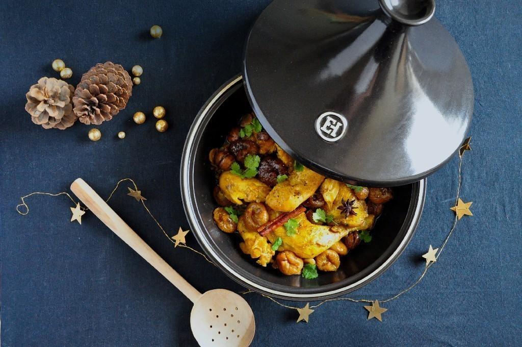 Keramický hrnec tajine Flame, Ø 27 cm, granátová