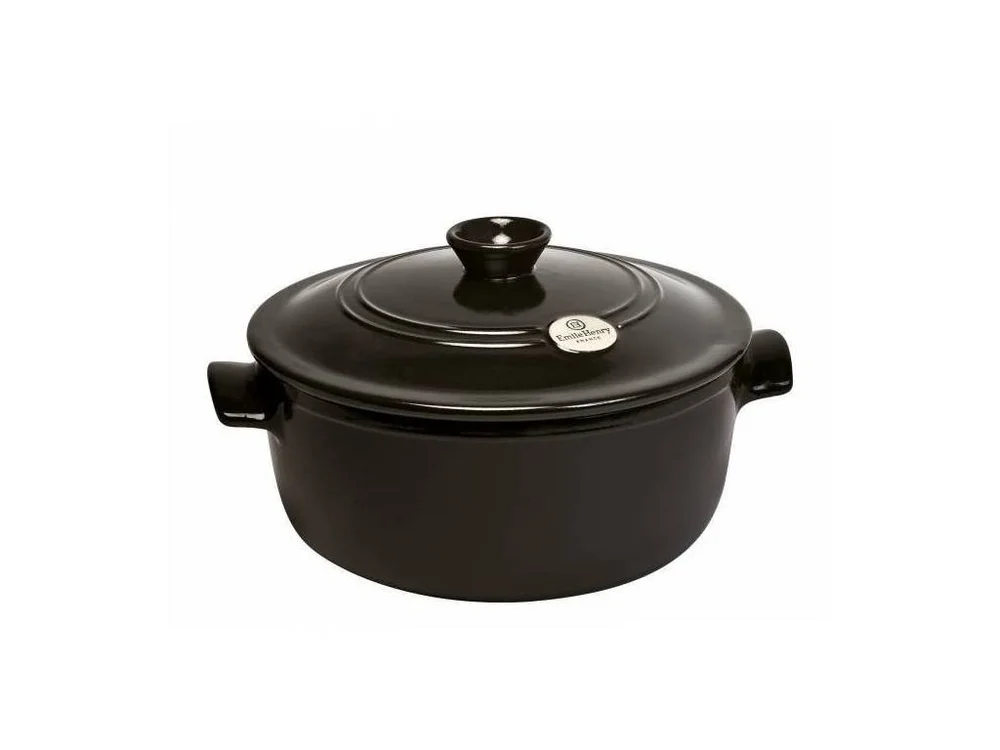 Keramický hrnec s poklicí Flame, Ø 28,5 cm / 5 l, pepřová