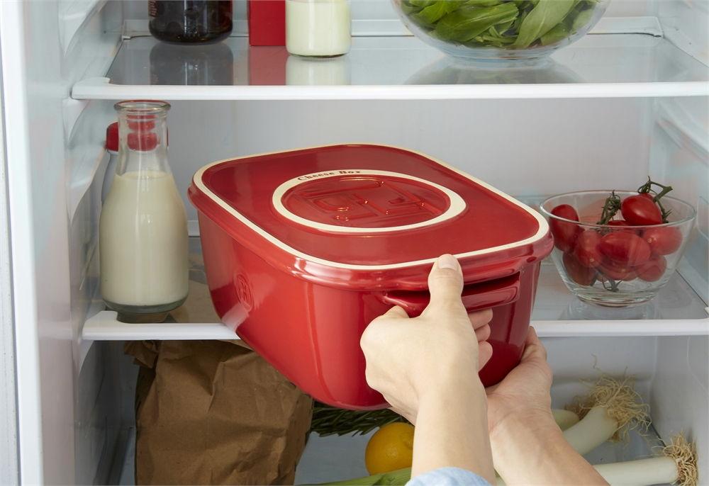 Keramický Cheese Box na skladování a servírování sýrů, 3,5 l, granátová