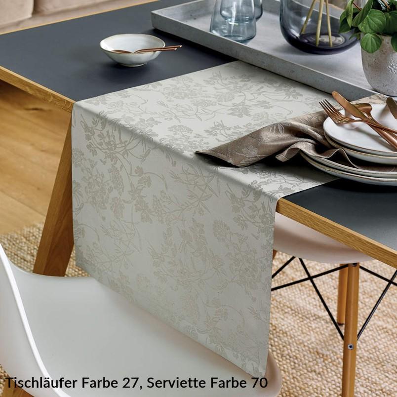 Žakárová prostírka s úpravou proti skvrnám Flores, 35 x 50 cm, stone