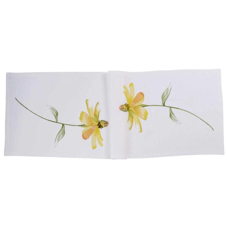 Běhoun na stůl Marylin, 50 x 150 cm, ecru/yellow