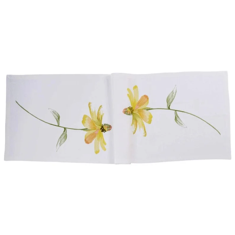 Běhoun na stůl Marylin, 50 x 150 cm, ecru/yellow