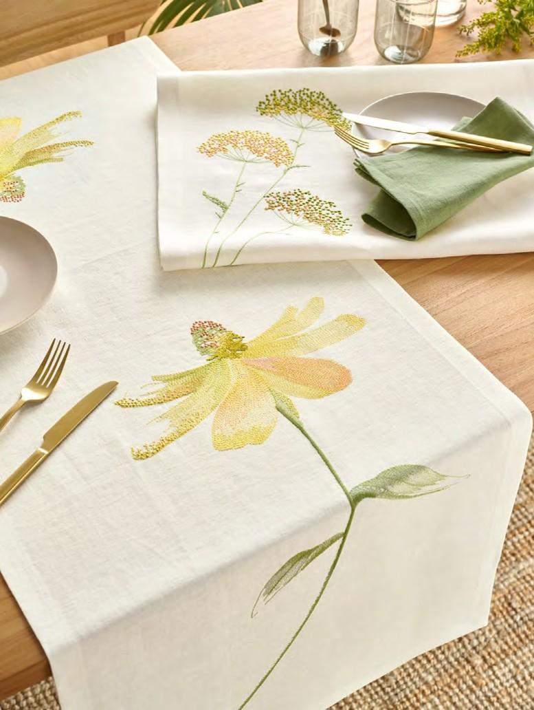 Běhoun na stůl Marylin, 50 x 150 cm, ecru/yellow