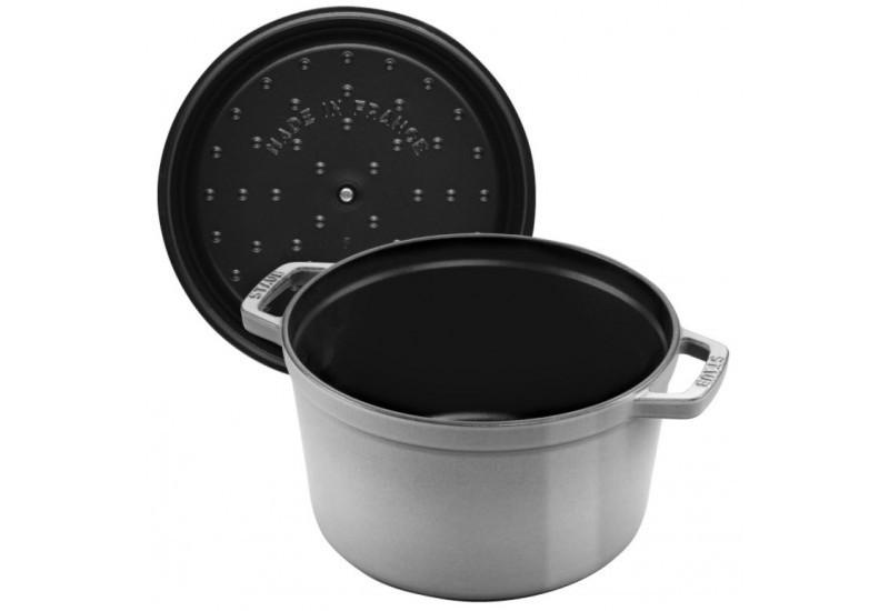 Litinový vysoký hrnec s poklicí Cocotte, Ø 24 cm / 4,8 l, černá