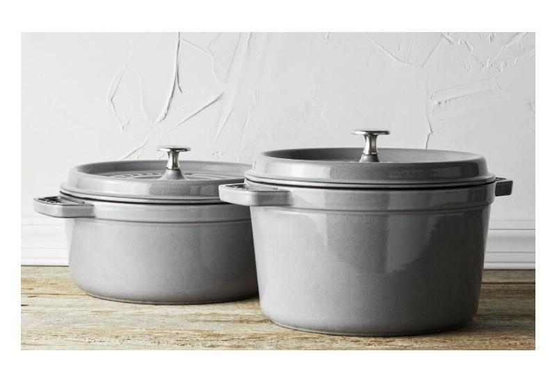 Litinový vysoký hrnec s poklicí Cocotte, Ø 24 cm / 4,8 l, černá