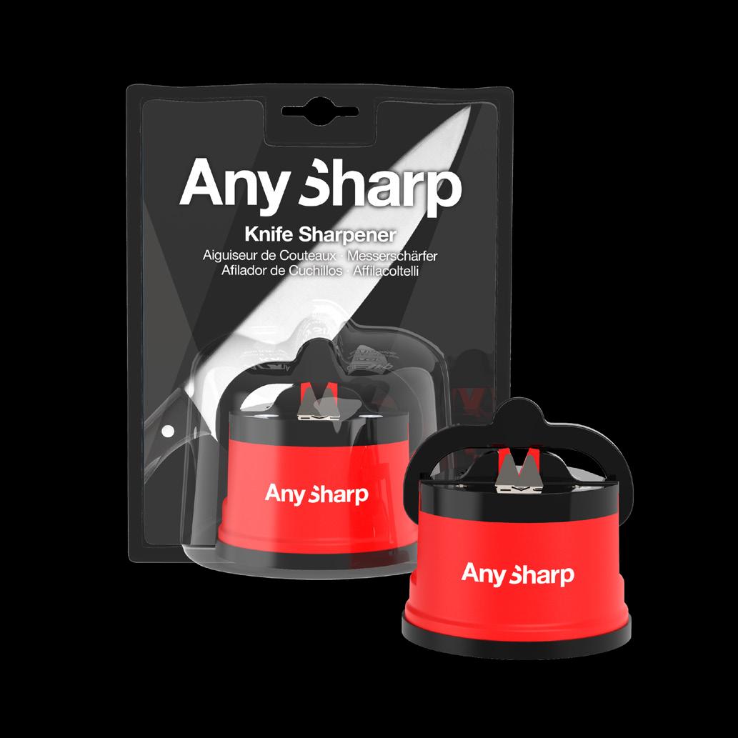 Brousek na nože Premium s plastovým tělem v blistru, stříbrná