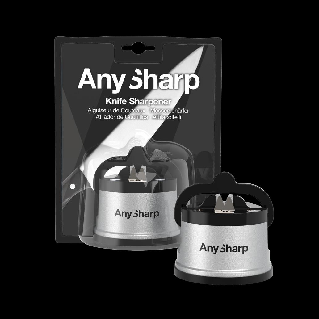 Brousek na nože Premium s plastovým tělem v blistru, stříbrná