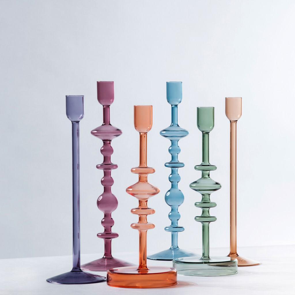 Skleněný svícen Like Home Bubble Grape, 27 cm