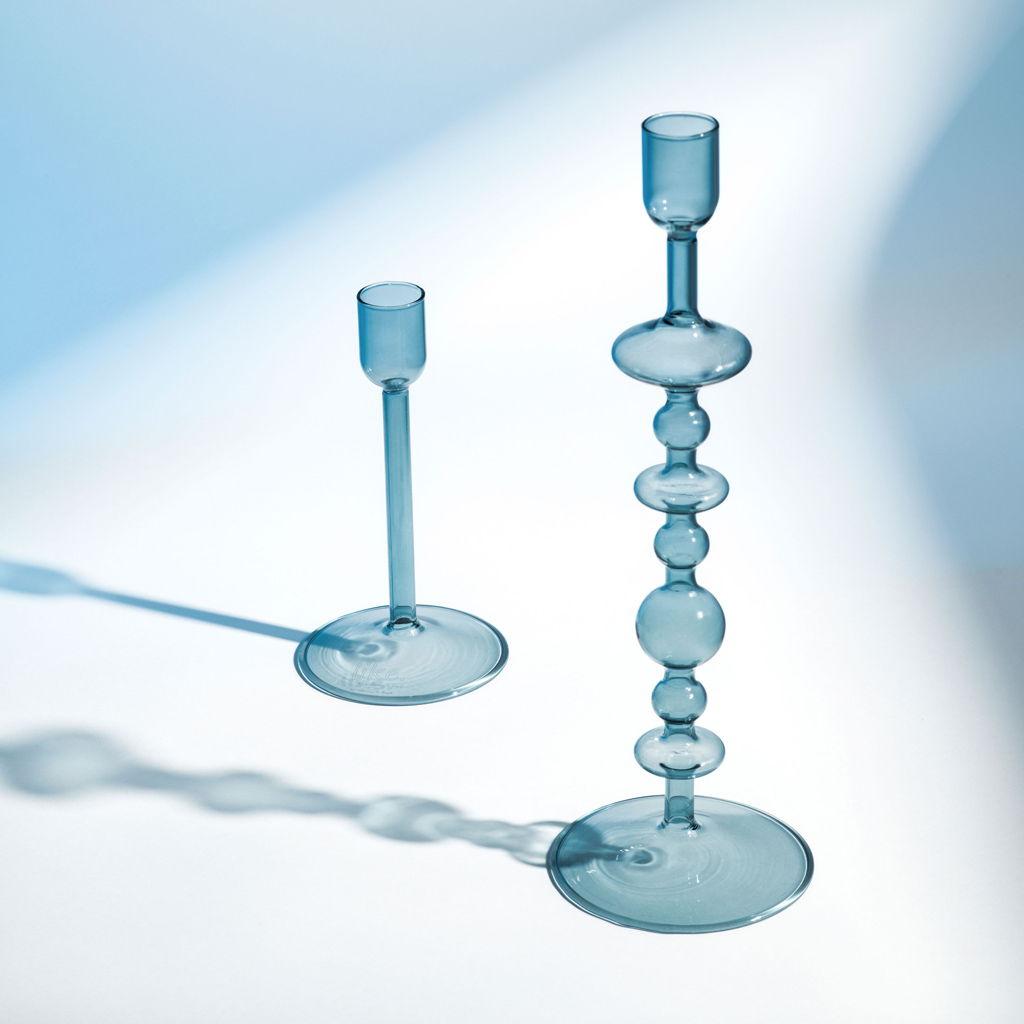 Skleněný svícen Like Home Bubble Ice, 27 cm