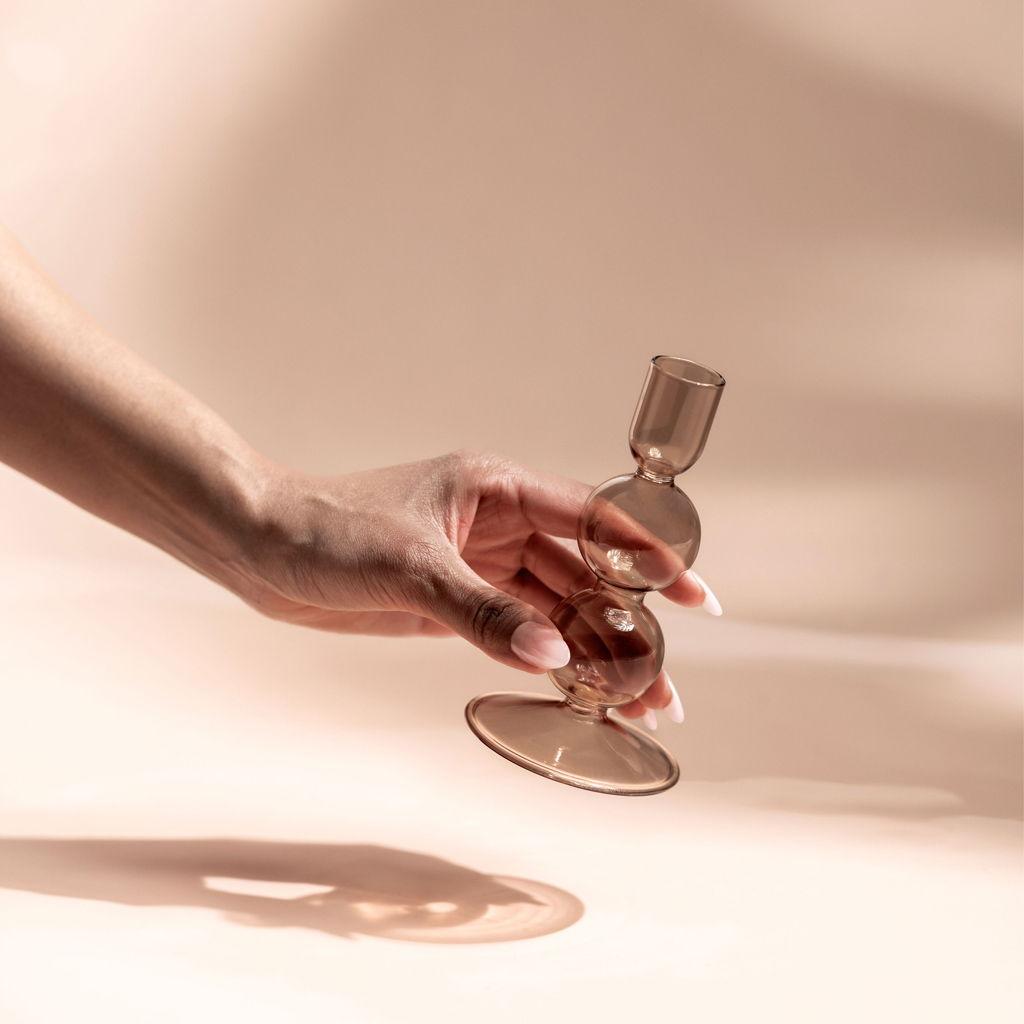 Skleněný svícen Like Home Bubble Clay, 13,5 cm