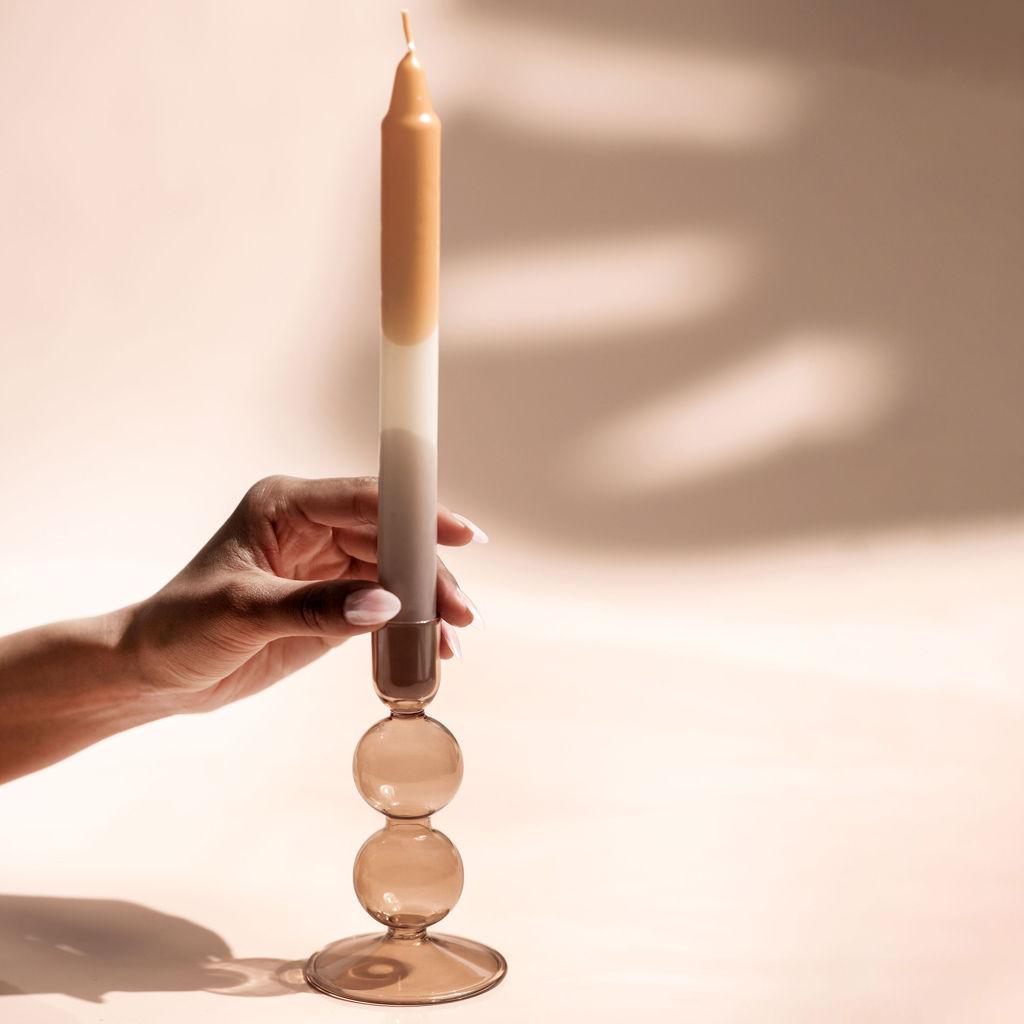 Skleněný svícen Like Home Bubble Clay, 13,5 cm