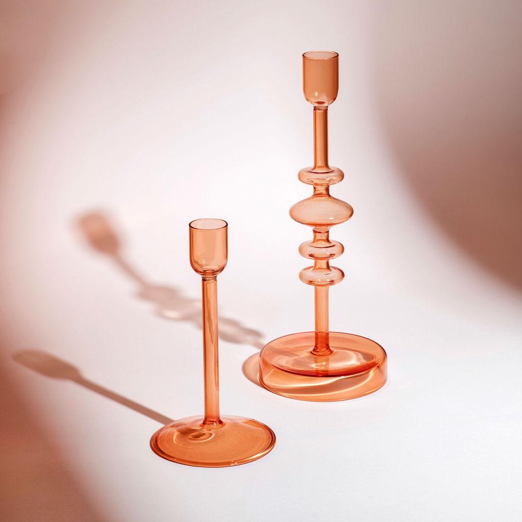 Skleněný svícen Like Home Apricot, 15 cm