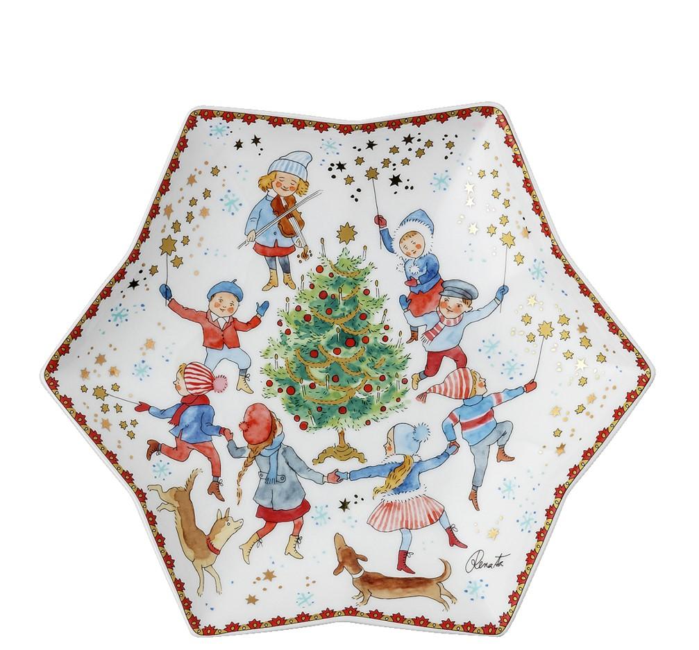 Vánoční talíř ve tvaru hvězdy, Christmas Sounds, Ø 24 cm