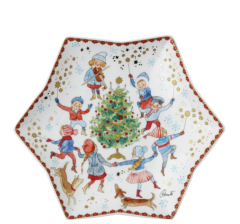 Vánoční talíř ve tvaru hvězdy, Christmas Sounds, Ø 24 cm