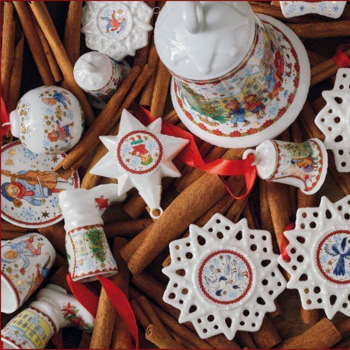 Vánoční set 3 porcelánové mini ozdoby, Christmas Sounds, 6 cm