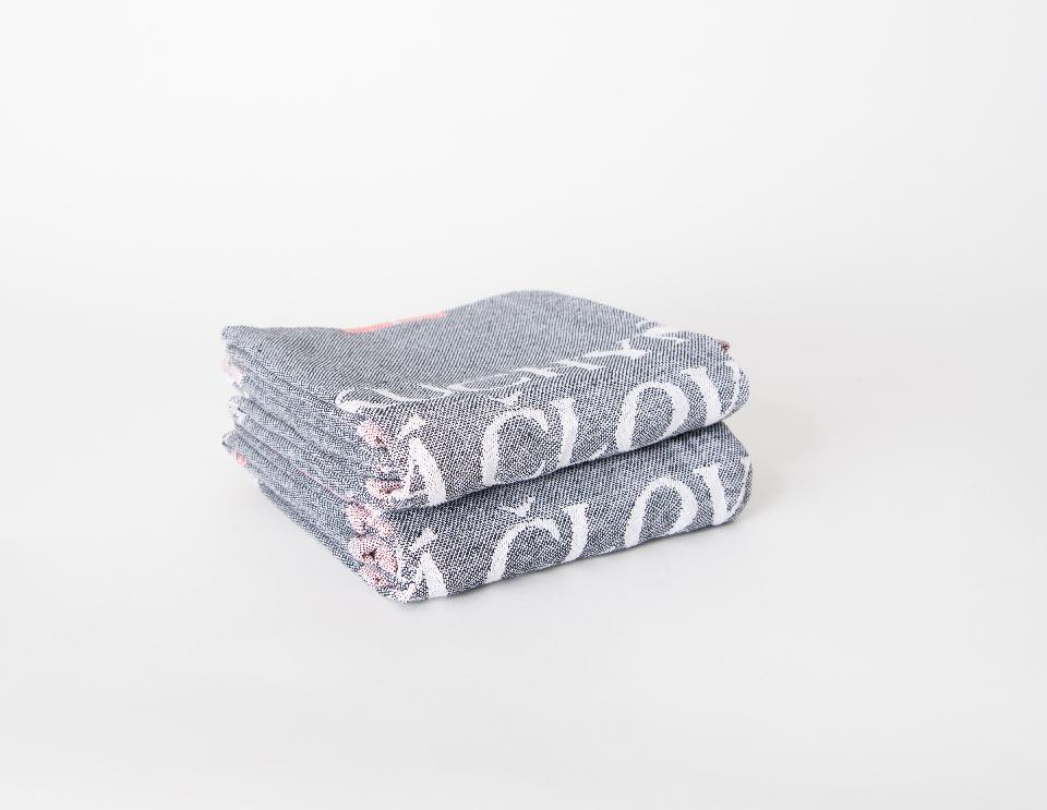 HUMATEX P&P Utěrky bavlněné šedo-červená 2 ks 