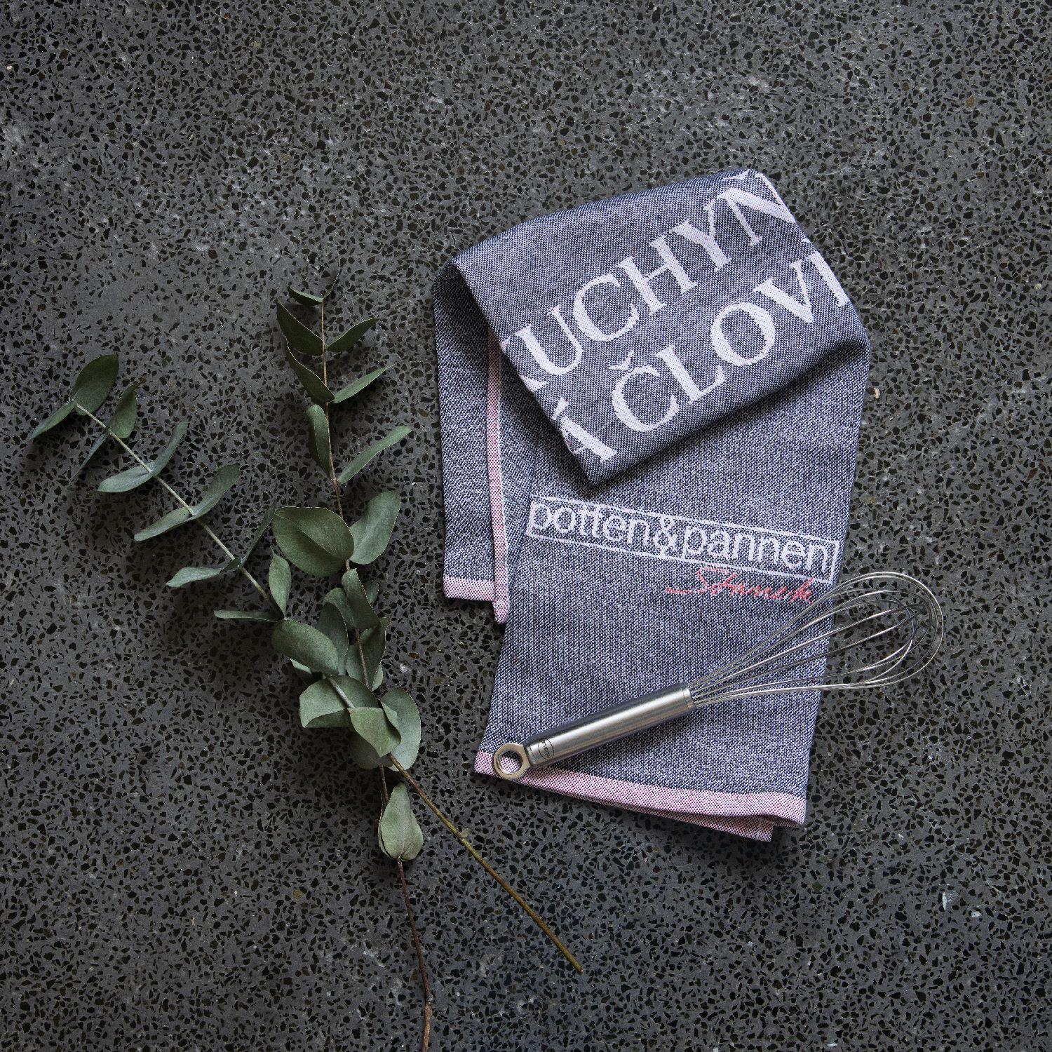 HUMATEX P&P Utěrky bavlněné šedo-červená 2 ks 