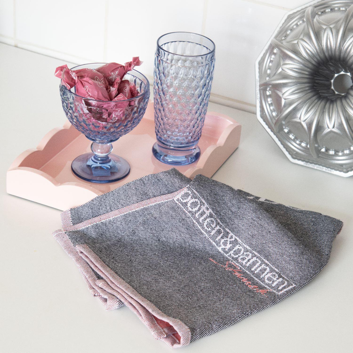 HUMATEX P&P Utěrky bavlněné šedo-červená 2 ks 