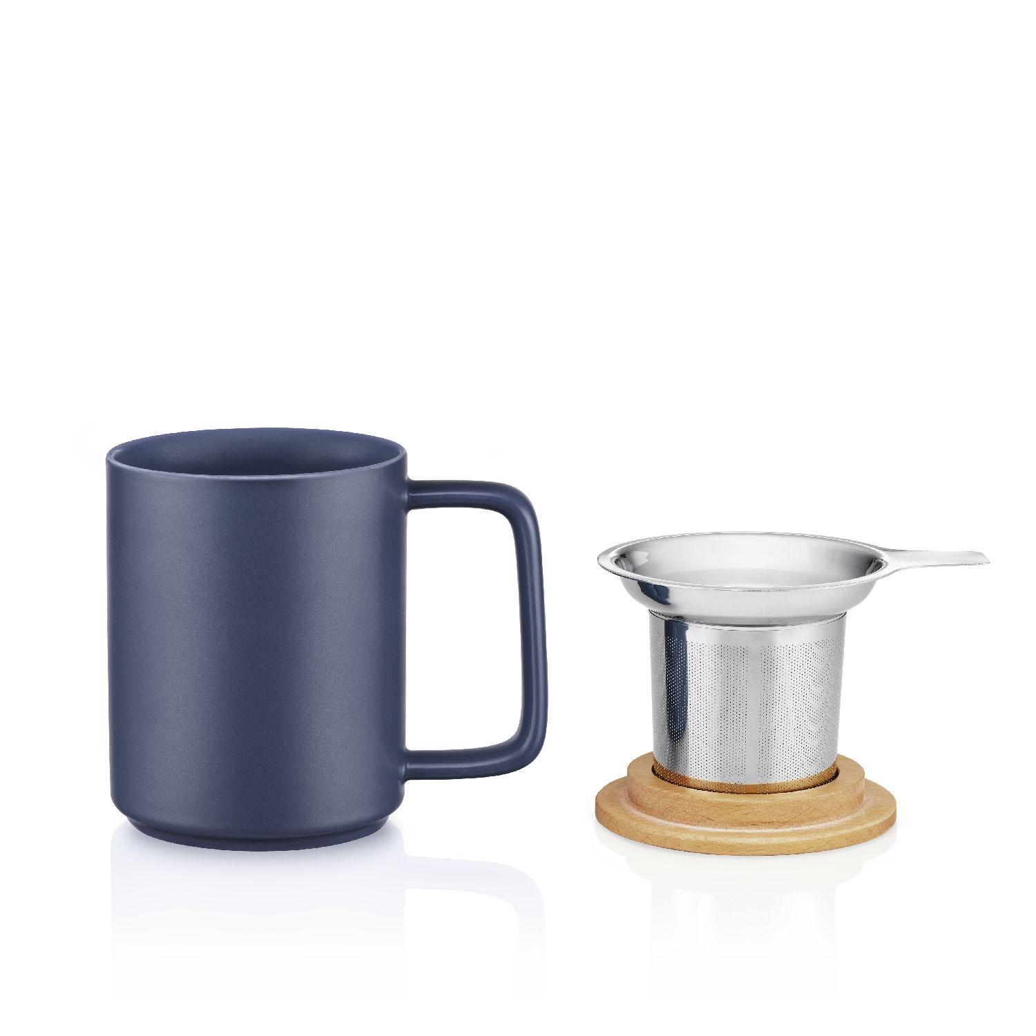 Hrnek na čaj s nerezovým sítkem, 0,48 l, vínová