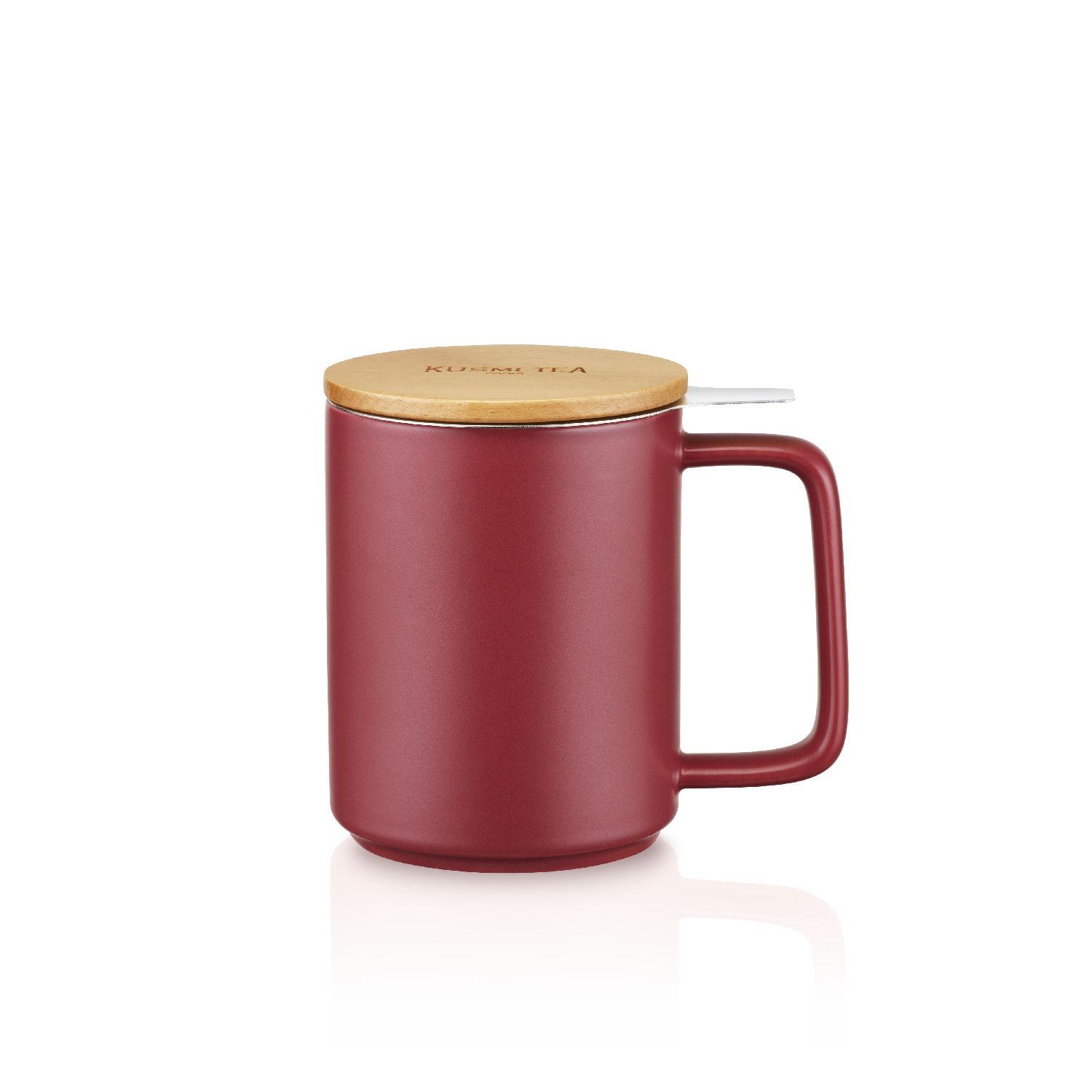 Hrnek na čaj s nerezovým sítkem, 0,48 l, vínová