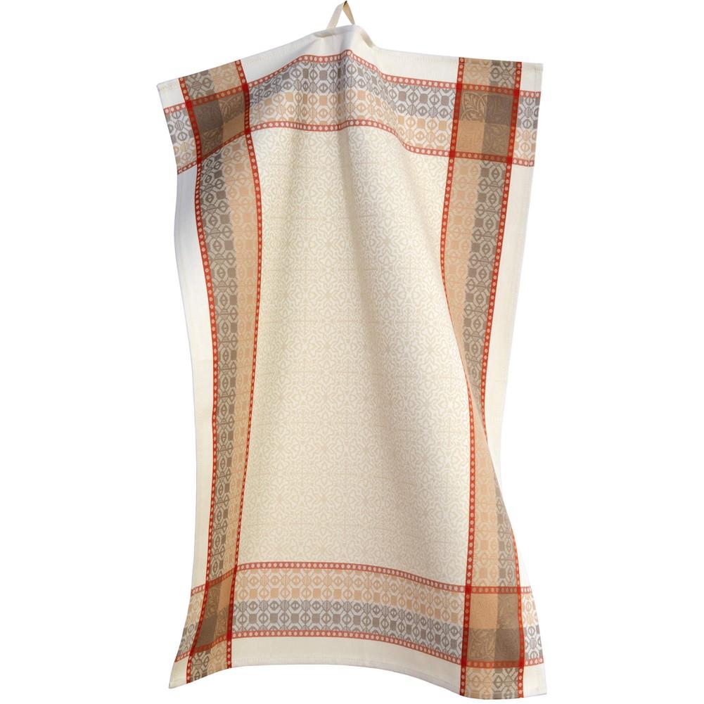 Žakárový běhoun na stůl Luca, 47 x 150 cm, taupe/burnt sienna