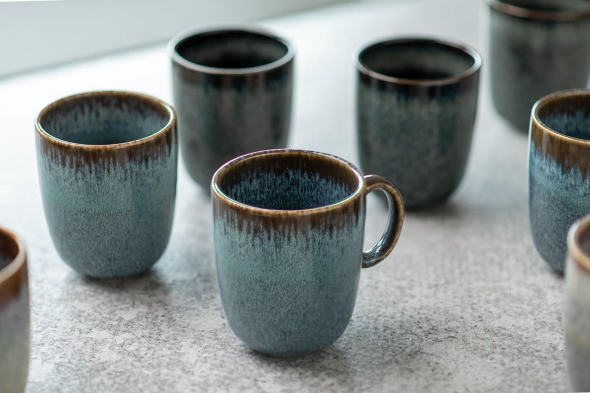 Kameninový hrnek bez ouška Lave gris, 0,4 l