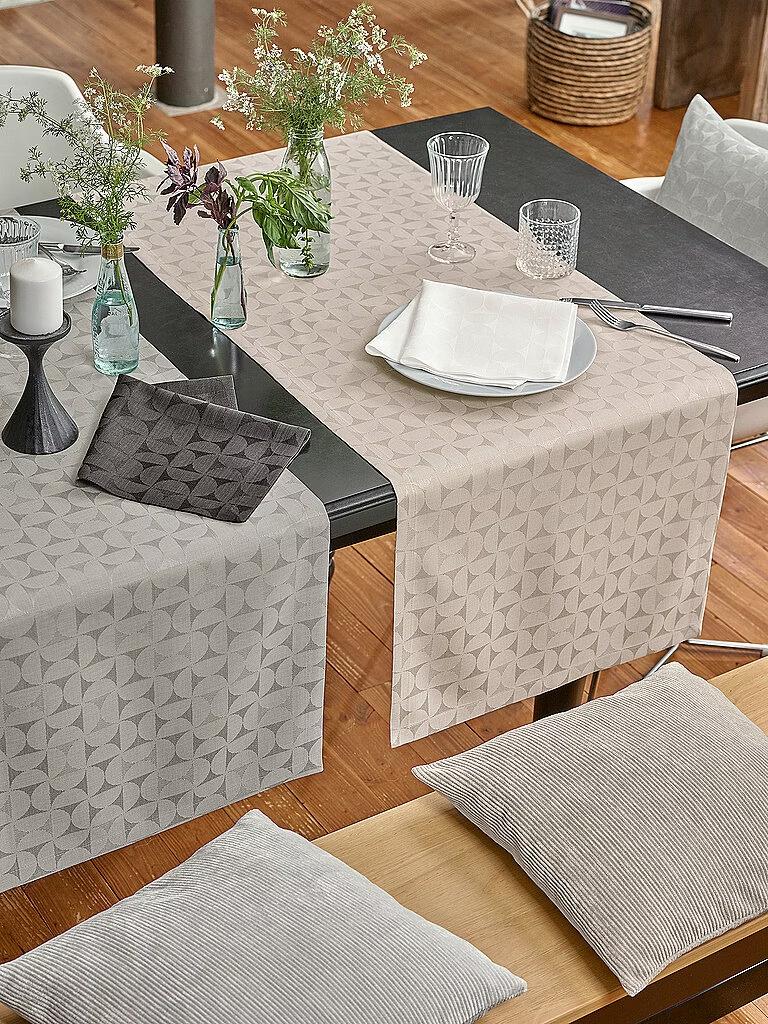 Damaškový ubrus s úpravou proti skvrnám Ora, 140 x 210 cm, ecru