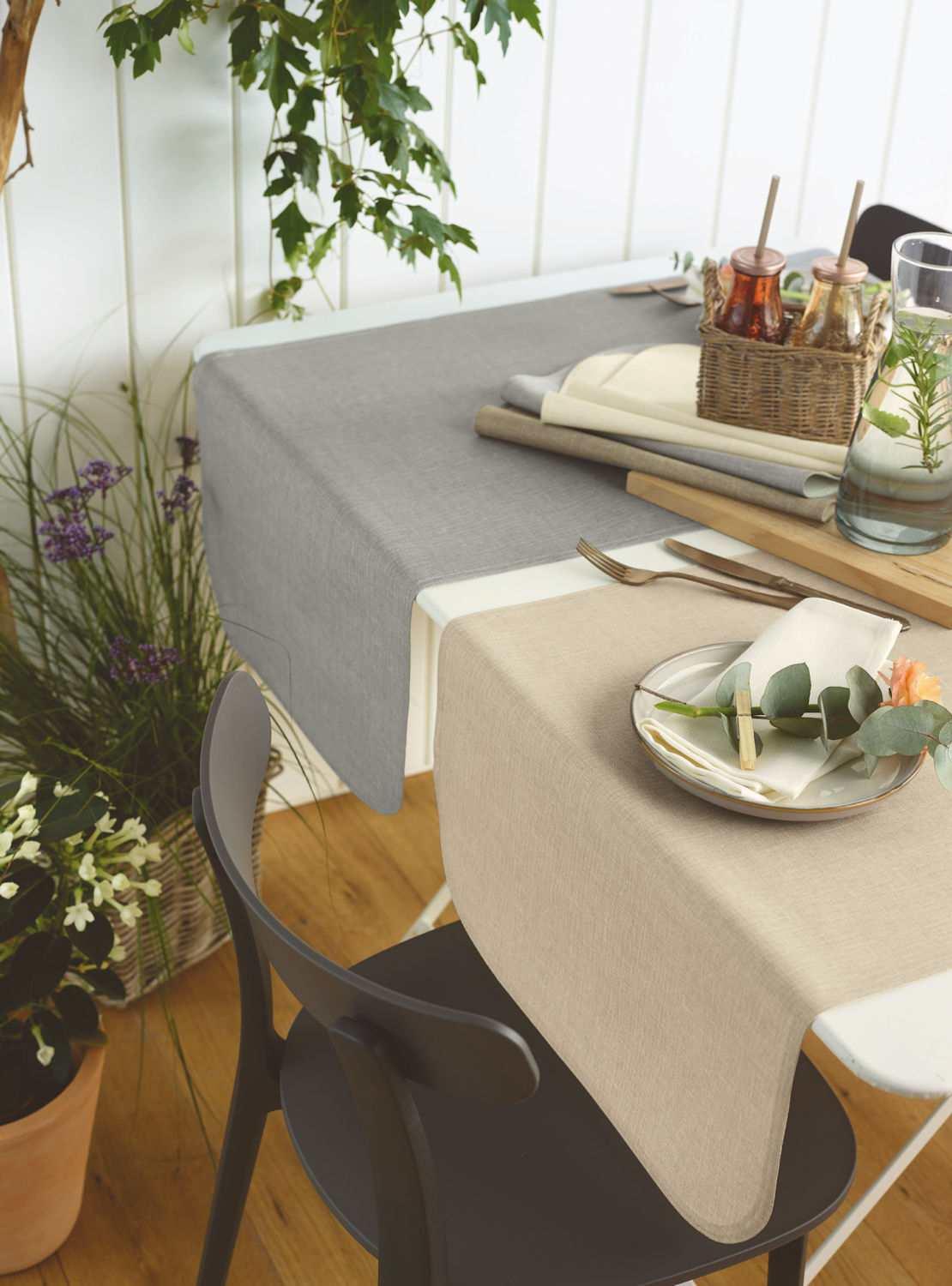 Omyvatelný běhoun na stůl Bistro Allegro, 50 x 140 cm, beige