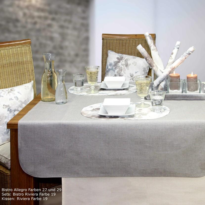 Omyvatelný běhoun na stůl Bistro Allegro, 50 x 140 cm, ecru