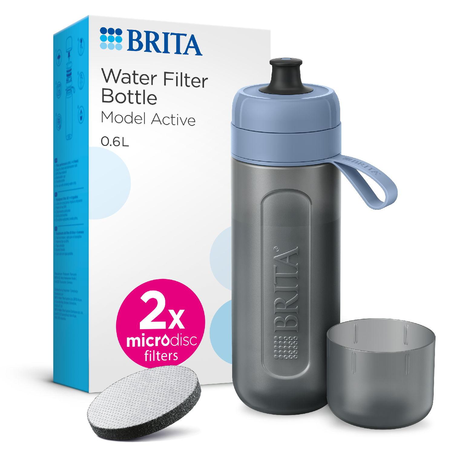 Filtrační láhev na vodu Fill & Go Active se 2 filtry MicroDisc, 0,6 l, modrá