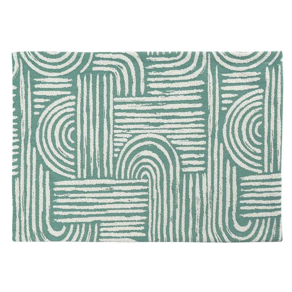 Žakárový běhoun na stůl Arcus, 40 x 100 cm, aqua